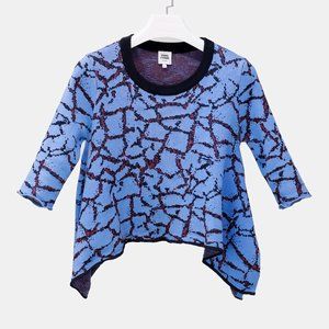 Opening Ceremony Blue Knit Handkerchief Hem Sweater